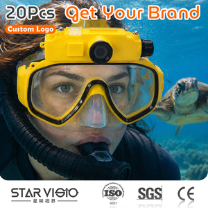 Custom Logo Tempered Glass Diving Mask with Camera Mount Smart Scuba Goggles