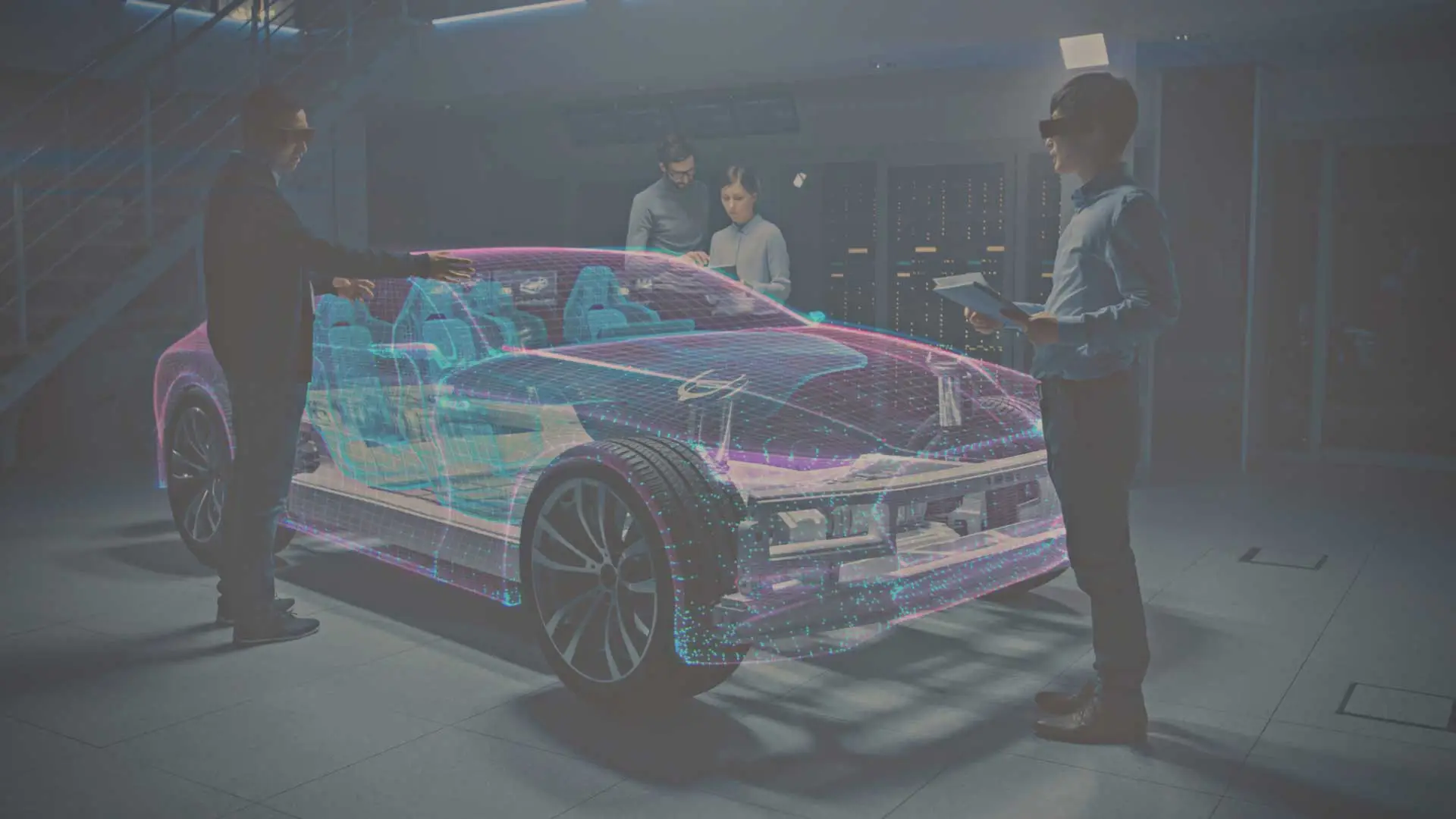 Autonomous Vehicles AR Testing background wireframe
